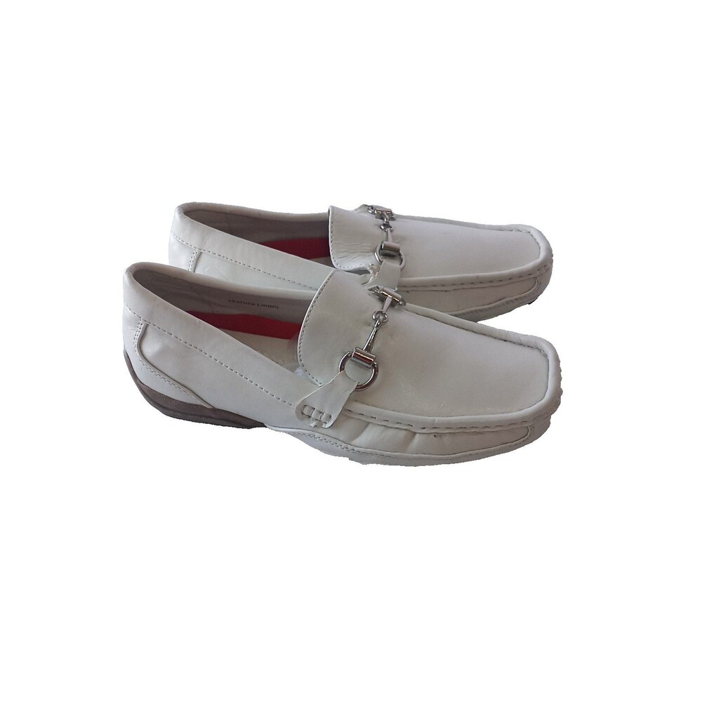 Goodfellas Boys White Driving Moc Loafers Dress Shoes Toddler Size 4
